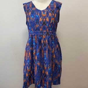 aztec blue & orange heart forever21 3x a-line dress